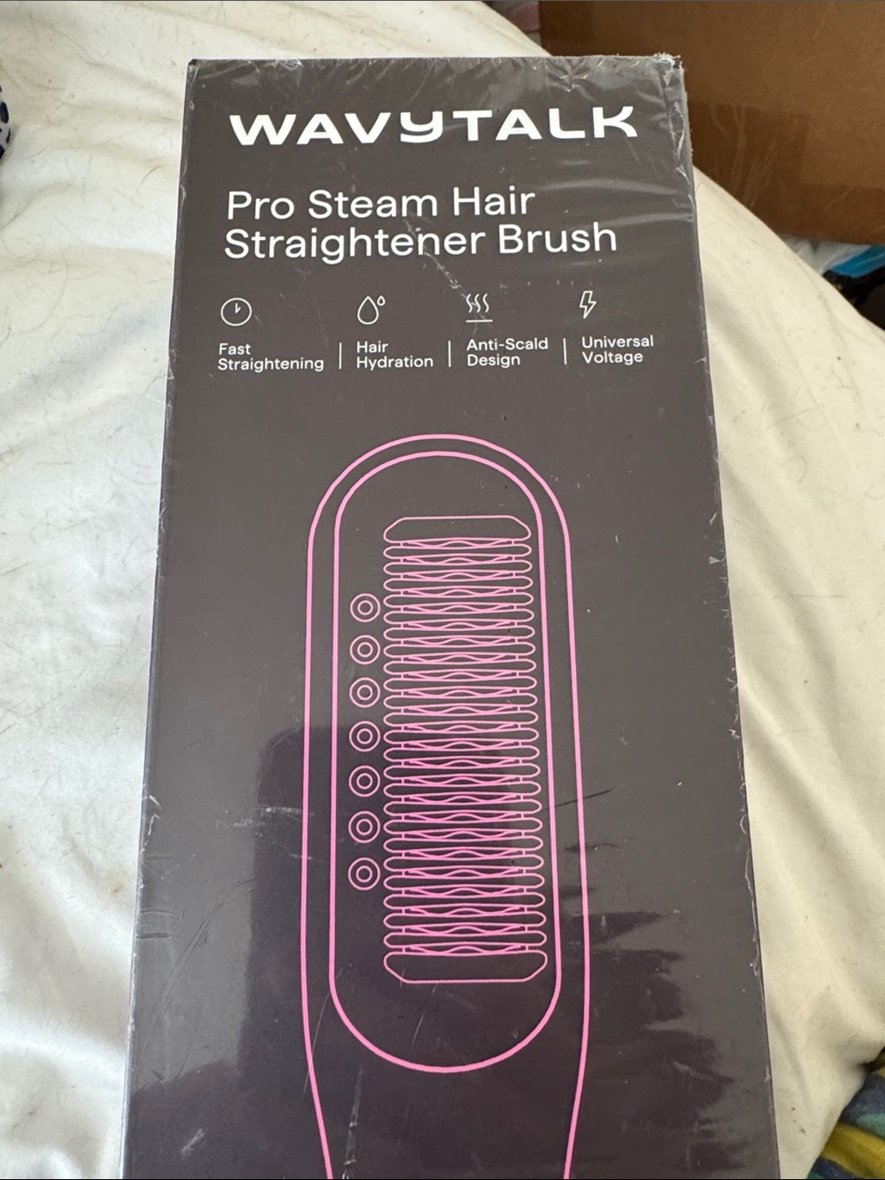 Wavytalk Pro Steam Hair Straightener Brush - Pink